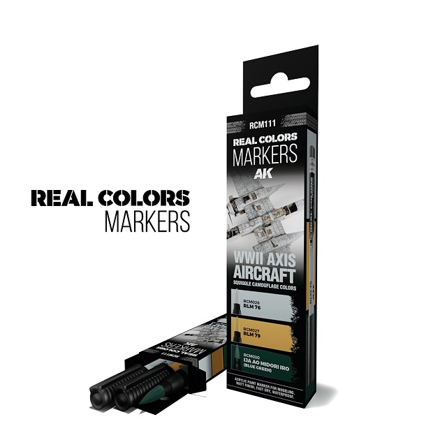 WWII Axis Aircraft Squiggle Camouflage Colors - Real Colors Markers Set RCM111