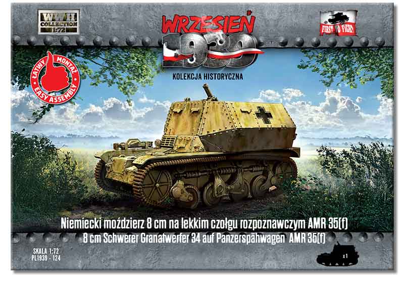 German 8 cm mortar on light reconnaissance tank AMR 35(f)