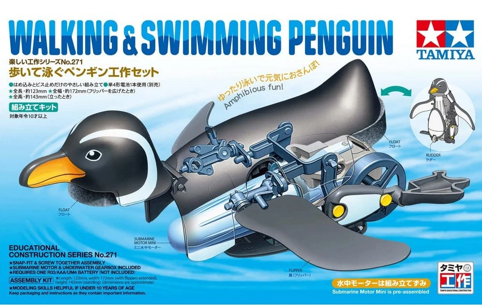 Tamiya Walking & Swimming Penguin – chodiaci a plávajúci tučniak