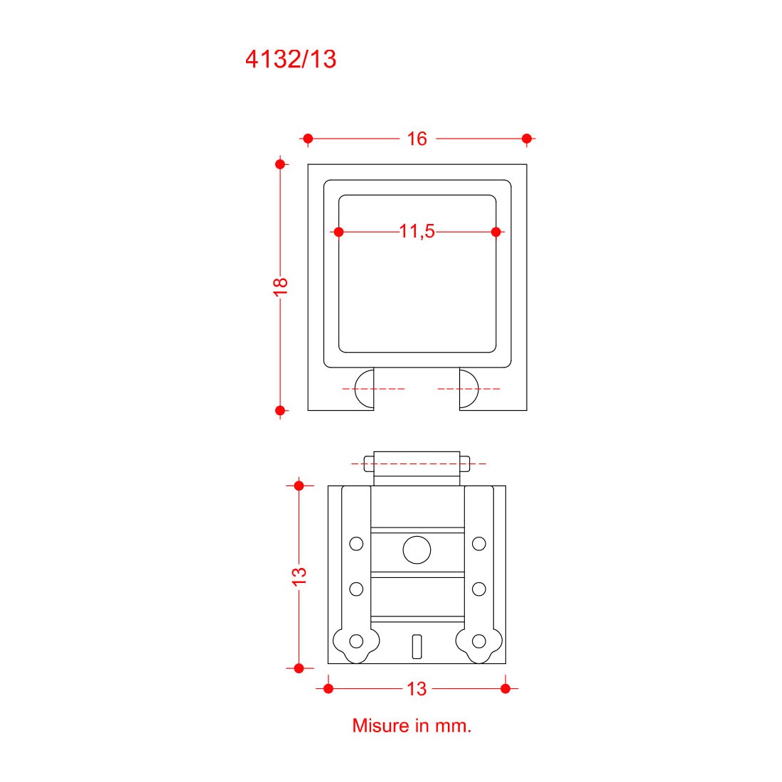 Delová strieľňa 13x13 mm