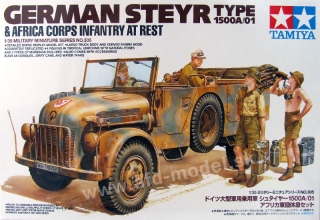 German Steyer Type 1500A-01 and Africa Corps Infantry At Rest