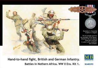 Hand-to-hand fight British and German Infantry, battles in Northern Africa