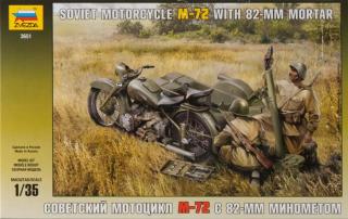 WWII M-72 Soviet Motorcycle w/Mortar 